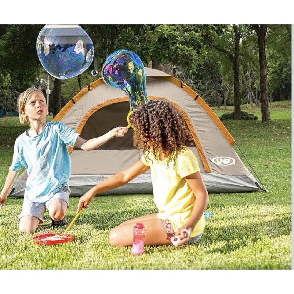 New 2 Person Tent Orange And Tan Dome Shelter Outdoor Camping Size 84"x60"